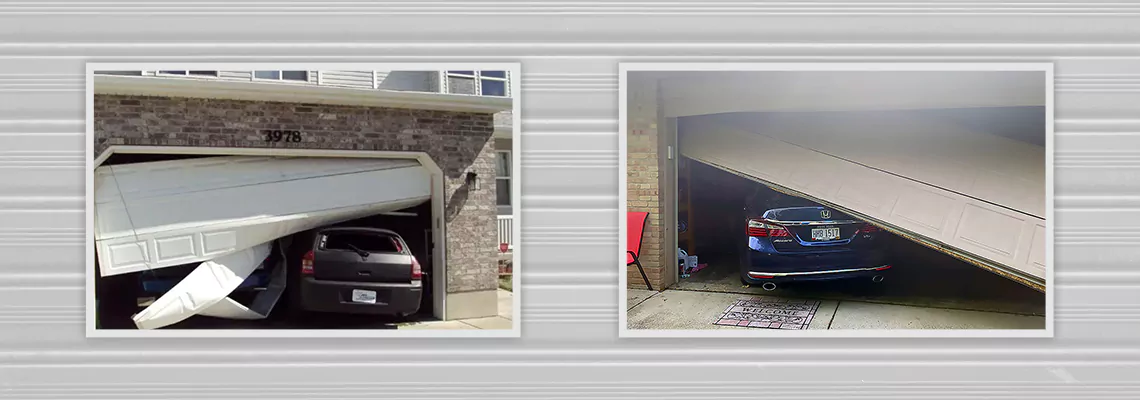 Repair Commercial Garage Door Got Hit By A Car in Hamilton, Ontario